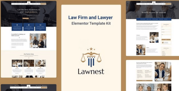 Lawnest – Law Firm and Lawyer Elementor Pro Template Kit