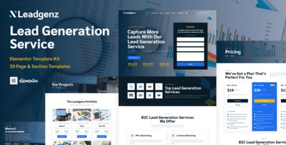 Lead Generation and Sales Agency WordPress Elementor Template Kit