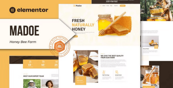 Madoe – Honey Bee Farm Elementor Template Kit