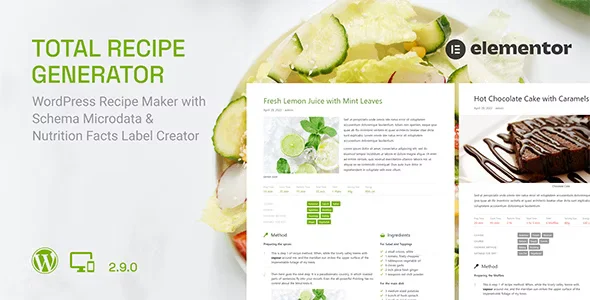 Total Recipe Generator - WordPress Recipe Maker with Schema and Nutrition Facts (Elementor addon) GPL